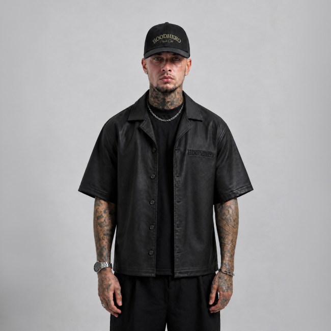 Leather Shirt Essential  - Black 1